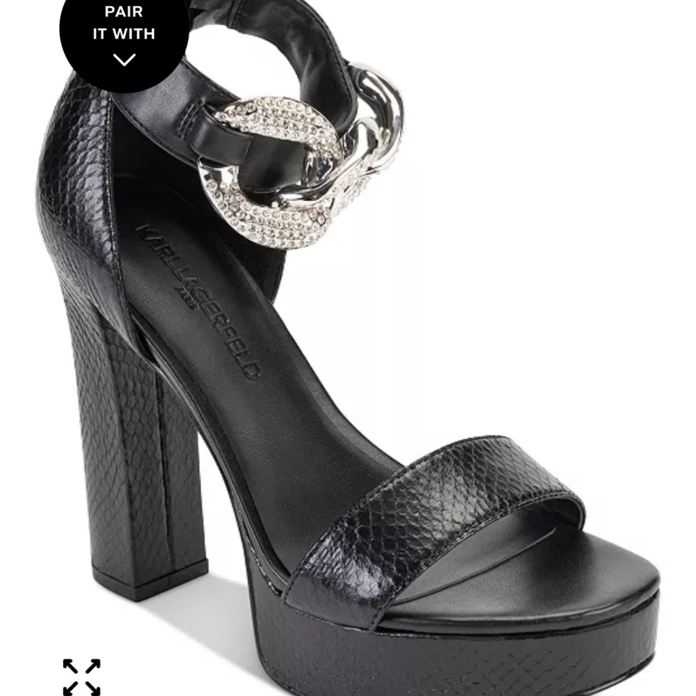 Karl Lagerfield Black and Silver Platforms- sz 8